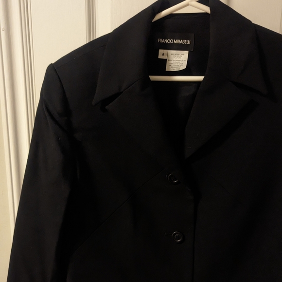 Franco Mirabelli Black Wool Pea Coat (Size 8) - Picture 4 of 6